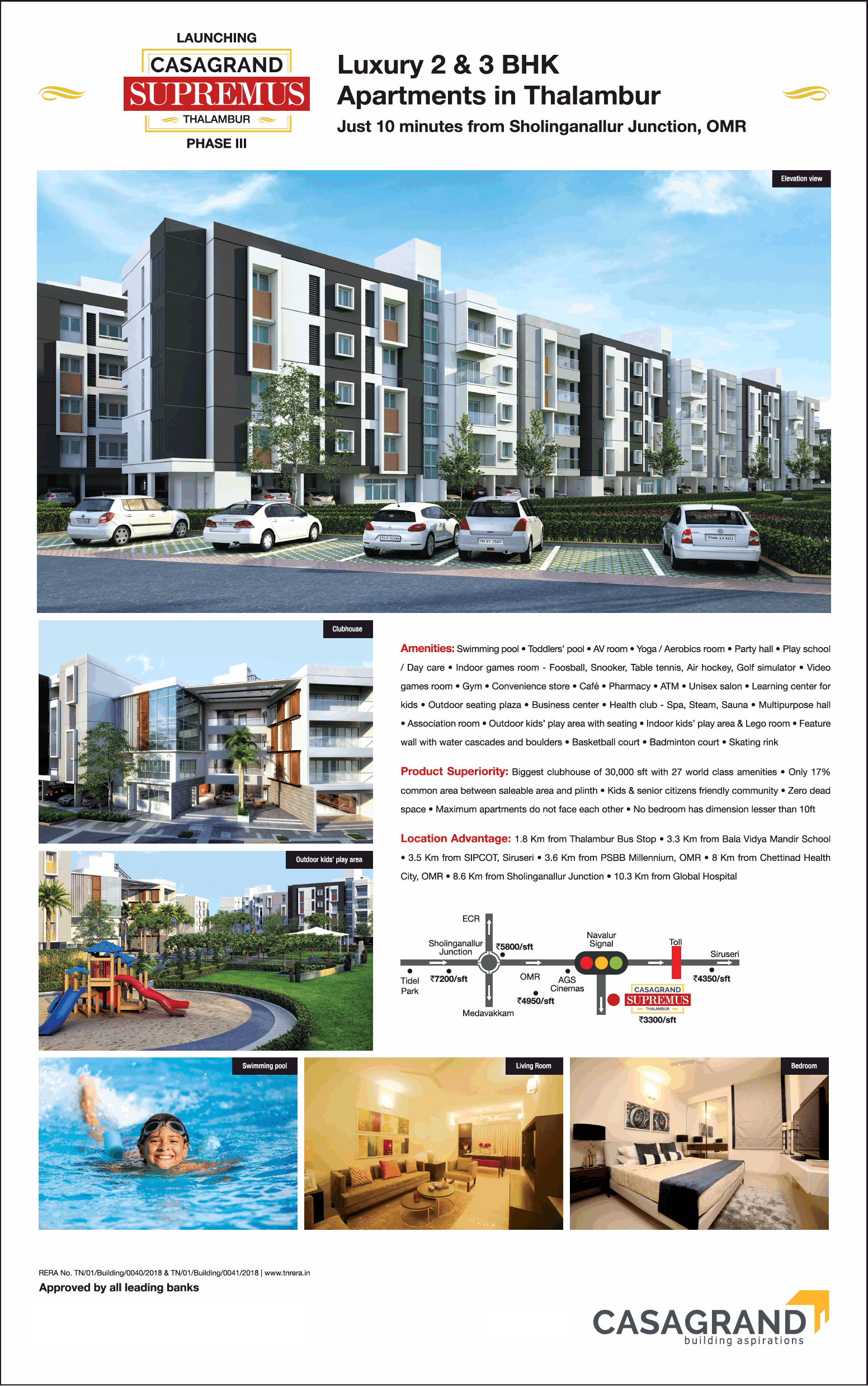 Launching luxury 2 & 3 bhk apartments at Casagrand Supremus Phase 3 in Chennai